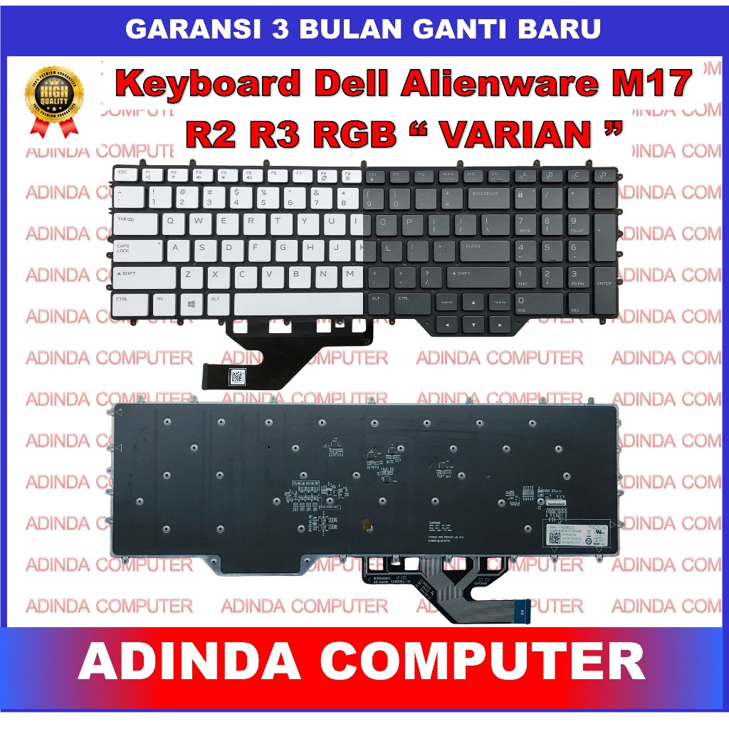 Keyboard Dell Alienware M17 17 R1 R2 R3 P43F P41e P45e Black RGB Backlight Backlite