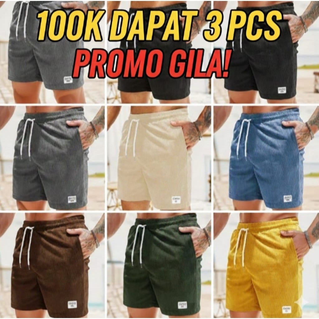 BANTING HARGA CELANA CODUROY 80 RB 3 PCS, CODUROY PREMIUM CELANA PENDEK BAHAN CODUROY DEWASA UNISEX