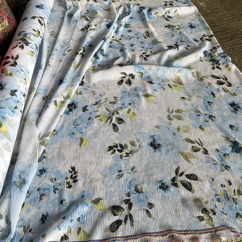 Kain Plisket lidi - bahan kain plisket / plisket motif bunga - plisket cantik - Kain Plisket