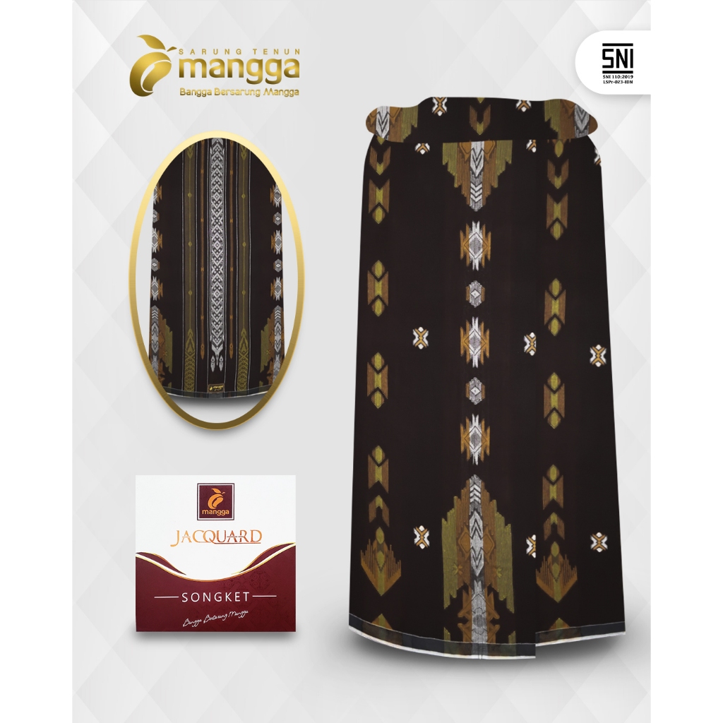 Sarung Mangga Jacquard Songket Cokelat Tua JAC0011
