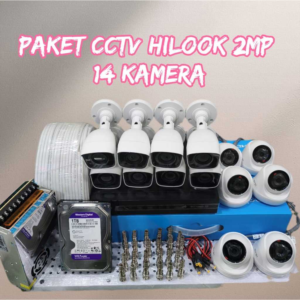 Paket kamera cctv Hilook Turbo HD 14 Kamera