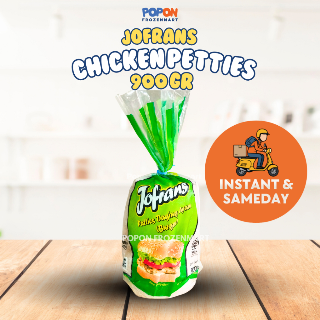 Jofrans Chicken Patties 900Gr Isi 15 pcs | Patty Burger Ayam Juicy Menu Cepat Saji | Instan & Sameda