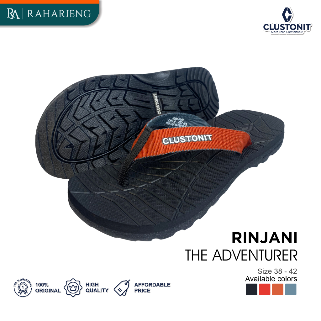 Raharjeng.id - CLUSTONIT Rinjani Sandal Jepit Gunung Outdoor Pria Outsole Karet Anti Slip & Nyaman -