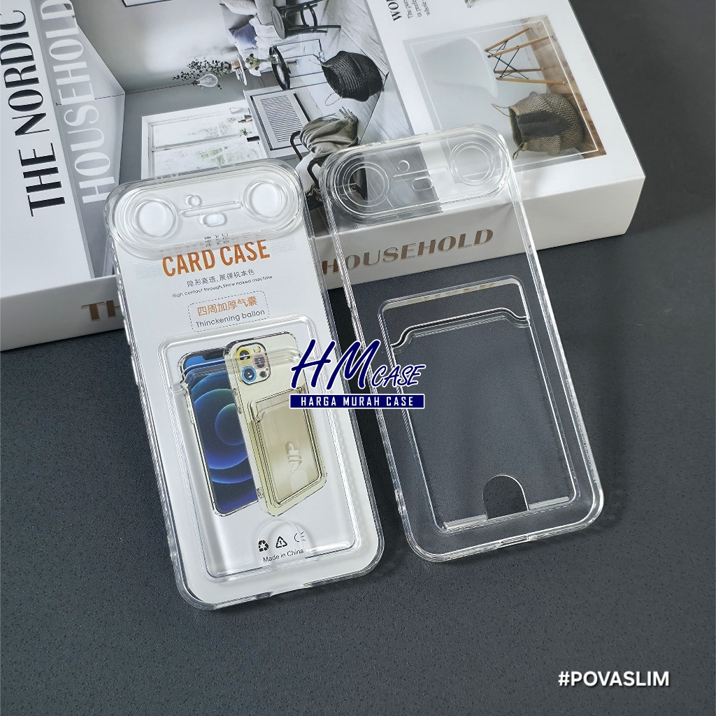 Tecno Pova Slim Tecno Pova 6 Tecno Pova 6 Pro Case Slot Kartu / Card Case Bening Tecno Pova Slim Tec