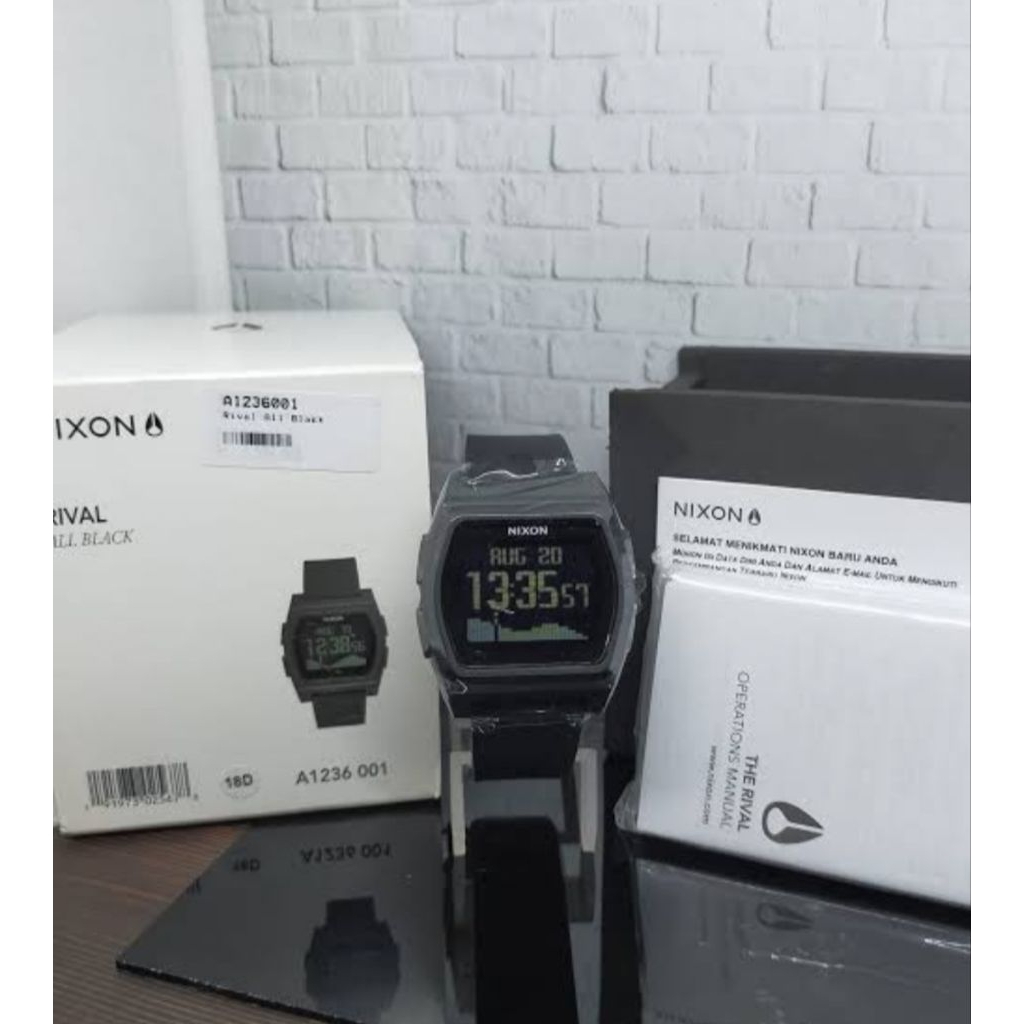 Jam tangan pria digital NIXON A1236001 Rival all black garansi resmi original
