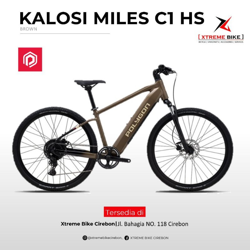 Sepeda Elektrik 700c Polygon Kalosi Miles C1 HS - E Bike - Hybrid