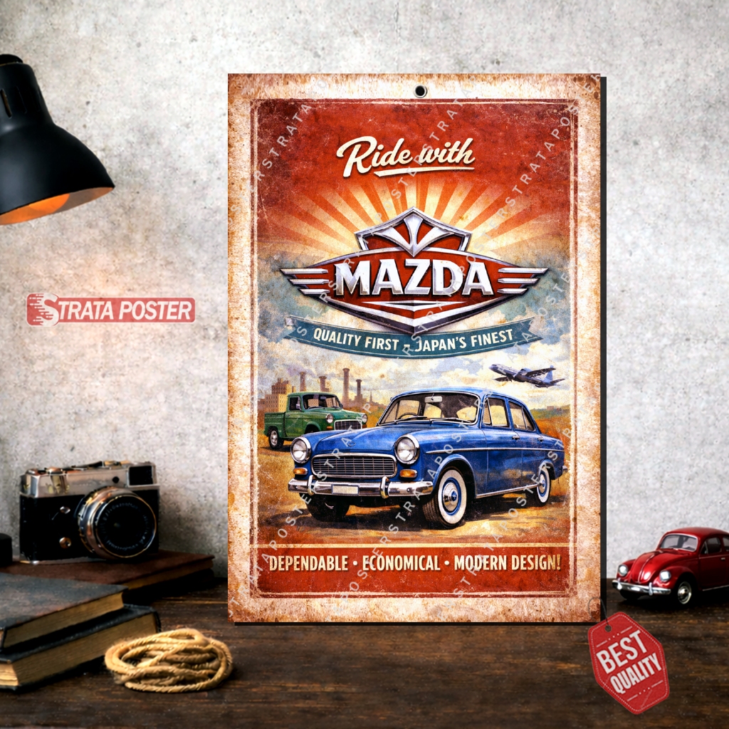 Poster Mazda Classic Retro Style – Dekorasi Dinding Unik & Estetik