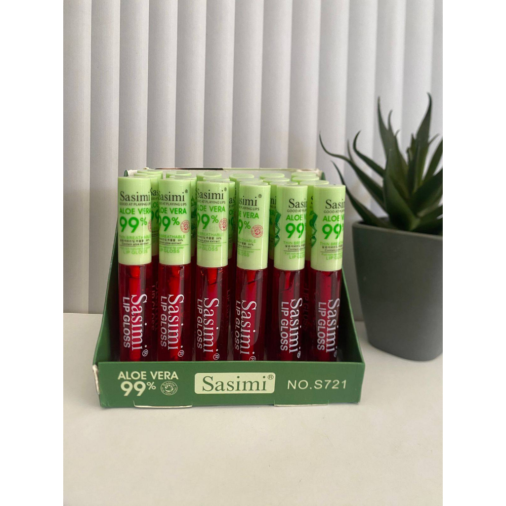 ORI 100% SASIMI Liptint Aloe Vera 99% Liptint Lip Gloss Korea Pelembab Bibir Pink / Liptint Anak Sek