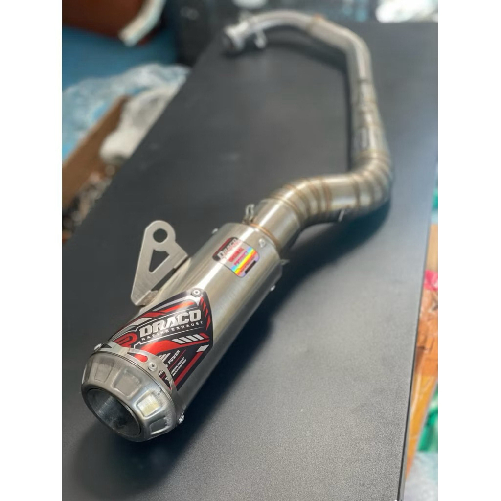 Knalpot CRF150 KLX150 kolong bawah Original Draco exhaust