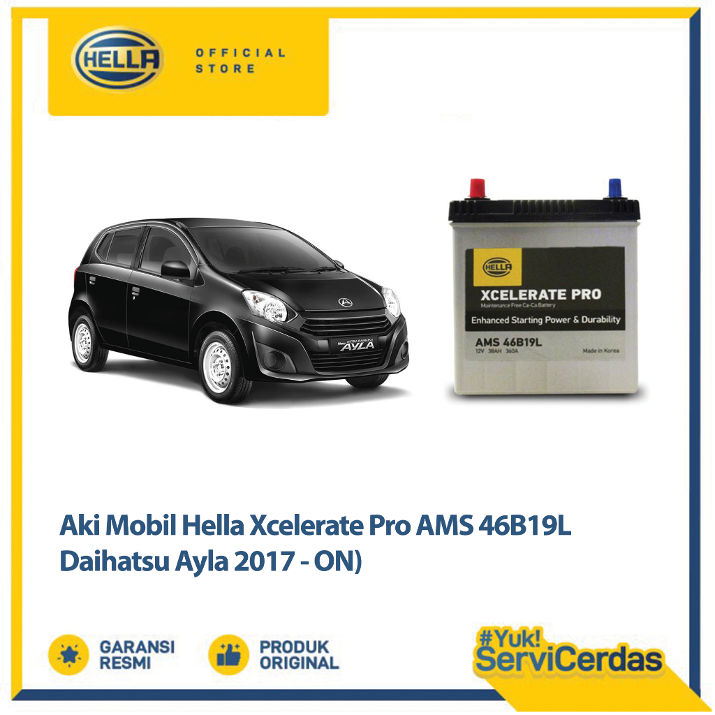 Aki Mobil Hella Daihatsu Ayla 2017 - Now XCELERATE PRO AMS NS40ZL - Aki Mobil Kering