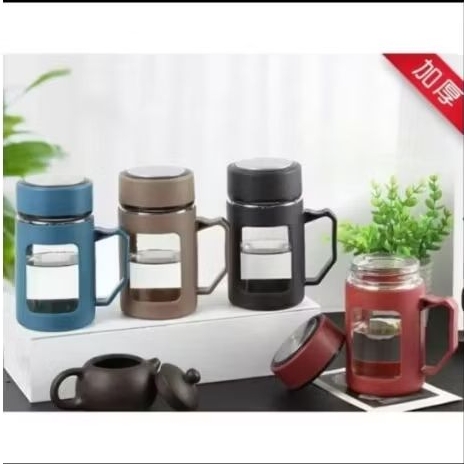 Botol Kaca Cangkir Botol Minum Kaca Model Gelas Mug Minum Kaca
