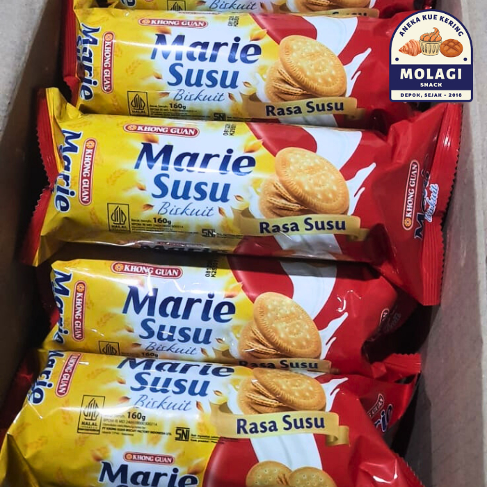 BISKUIT MARIE SUSU POUCH MERAH 160 GRAM / Khong Guan Kue Kering - Molagi Snack