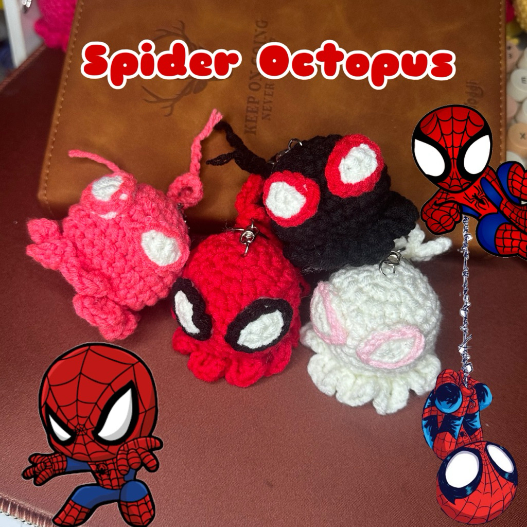 [DATURA] Gantungan Kunci Octopus Couple Spiderman | Amigurumi Gurita Spiderman Couple | Ganci Spider