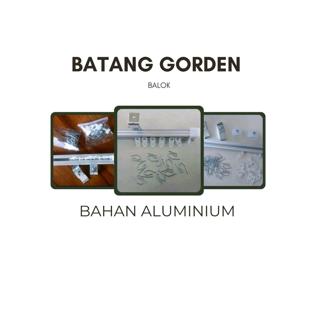 BATANG GORDEN VITRASE BATANG GORDEN ALUMUNIUM FULL SET