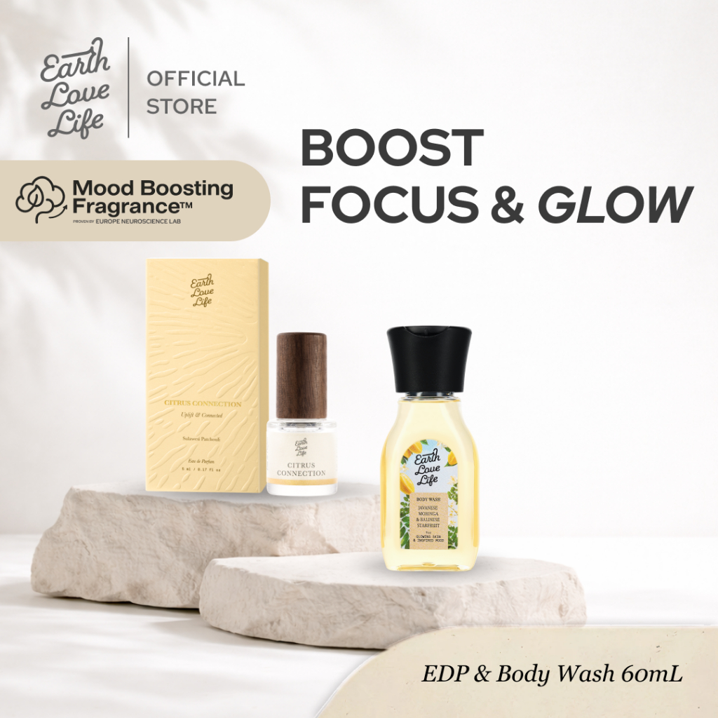 Earth Love Life Boost Focus & Glow Bundle | Body Wash, Body Lotion Javanese Moringa & Balinese Starf