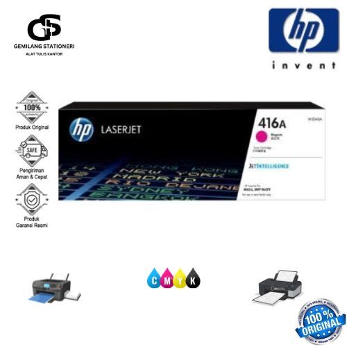 Toner HP LaserJet 416A Magenta W2043A Original untuk Printer Pro M454 M479 Series Asli  Bergaransi