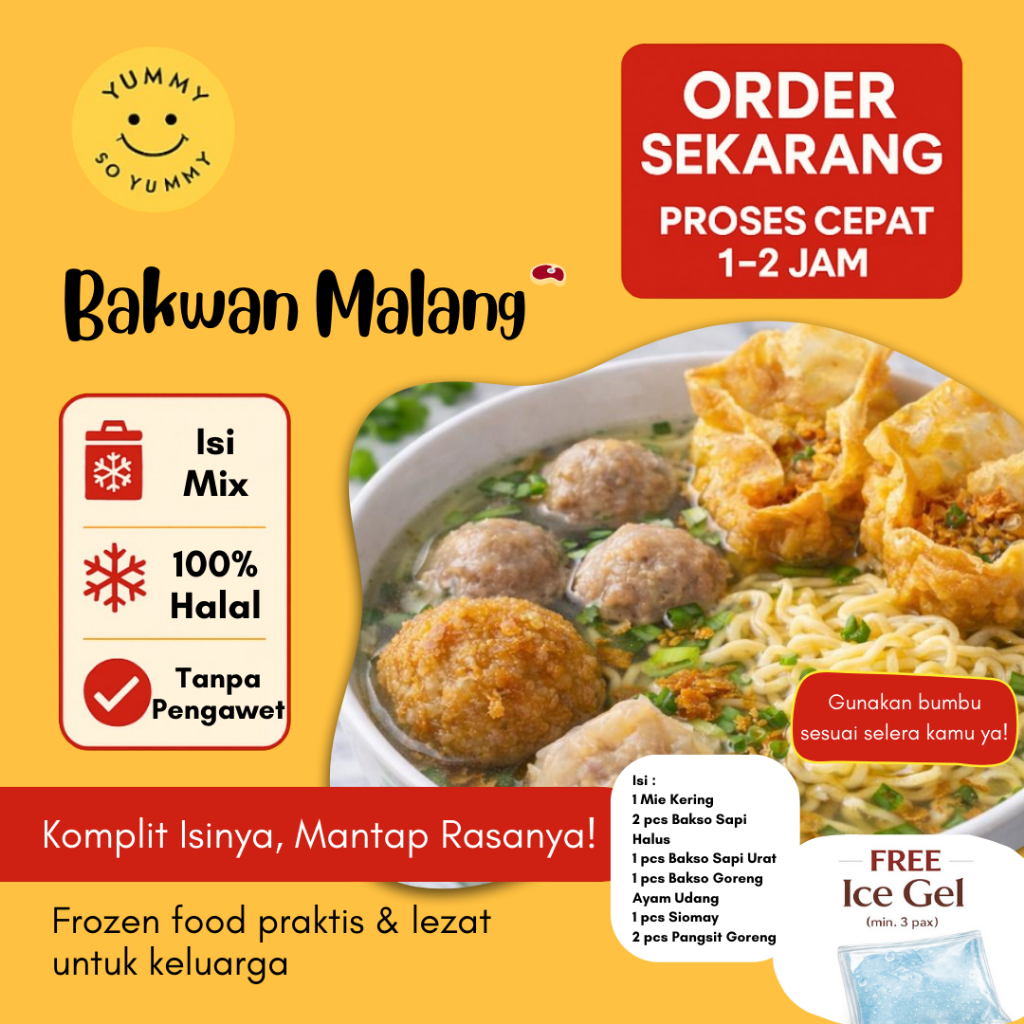 Makanan Beku Frozen Premium Bakso Bakwan Malang Homemade Halal