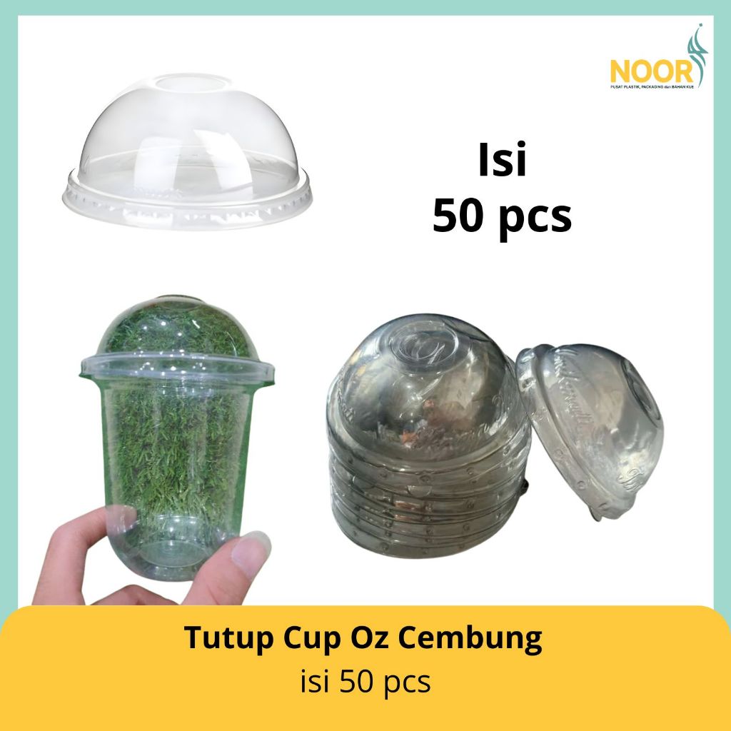 Tutup Cup Plastik Tutup Gelas Plastik Cembung Polos dan Ulir isi 50 untuk Cup 10 / 12 / 14 / 16 oz