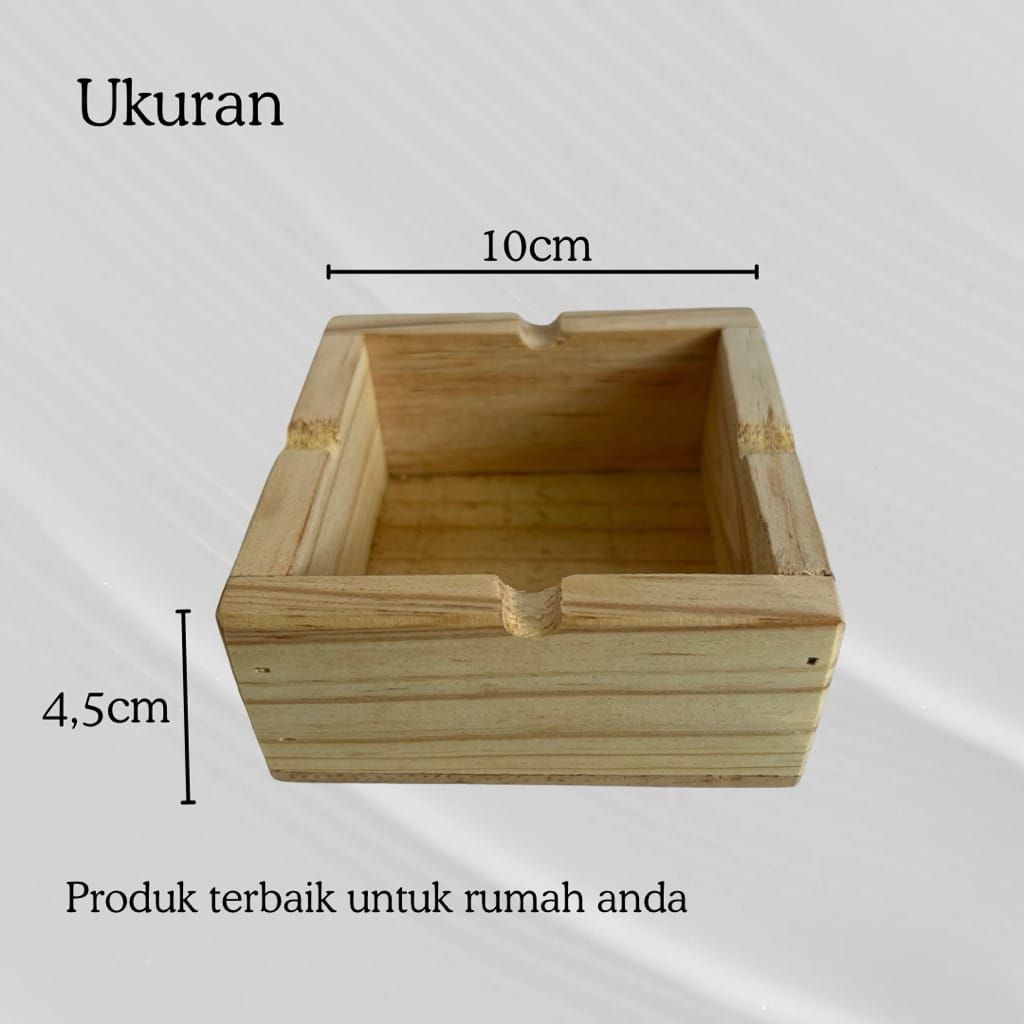 asbak kayu kotak