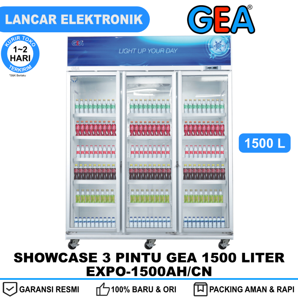 Showcase GEA 3 Pintu 1500 Liter 15 Rak EXPO-1500 EXPO-1500AH/CN