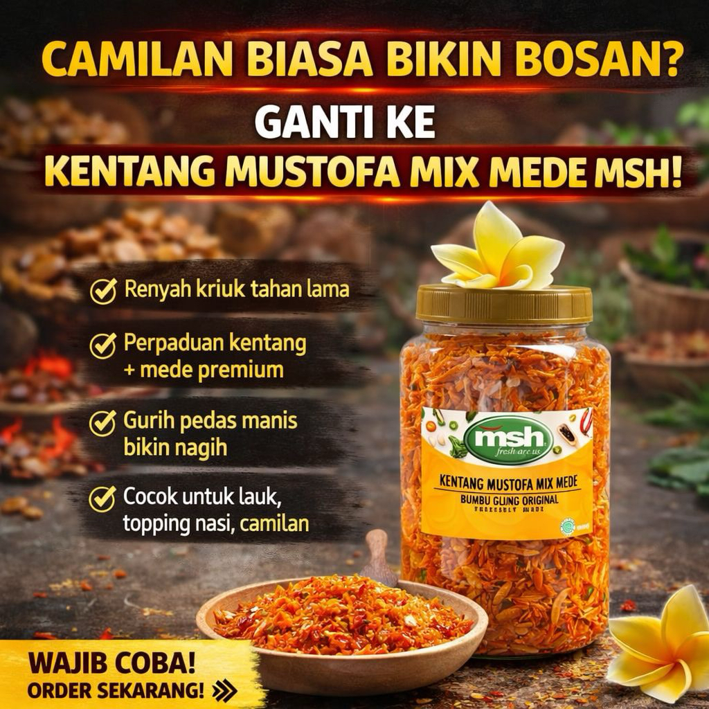MSH Kentang Mustofa Mix Mede 200 g , Kentang Mustofa Mix Mede Premium , Siap Saji