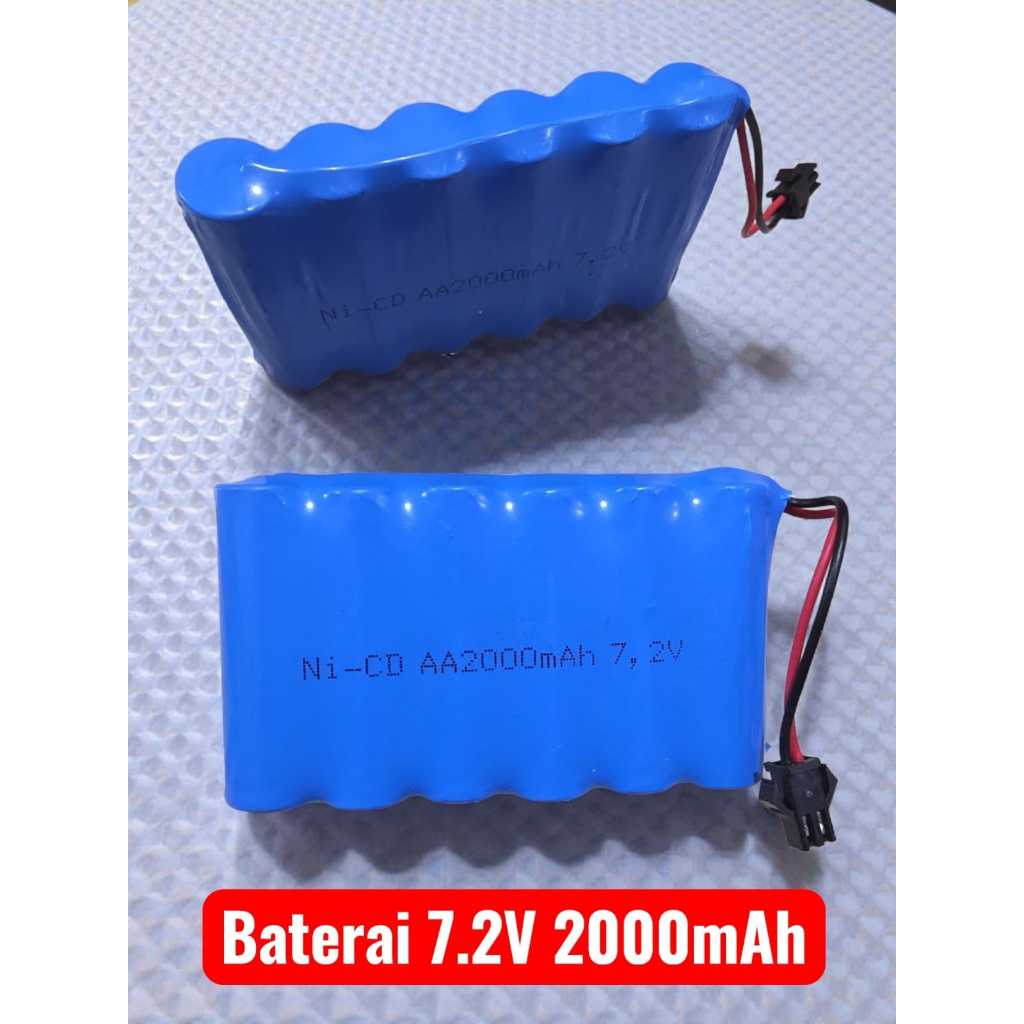 Tahan Lama Batre Baterai Mobil RC 7.2 Volt 2000mAh Batre Cadangan Isi 6 Baterai Remot Remote Control