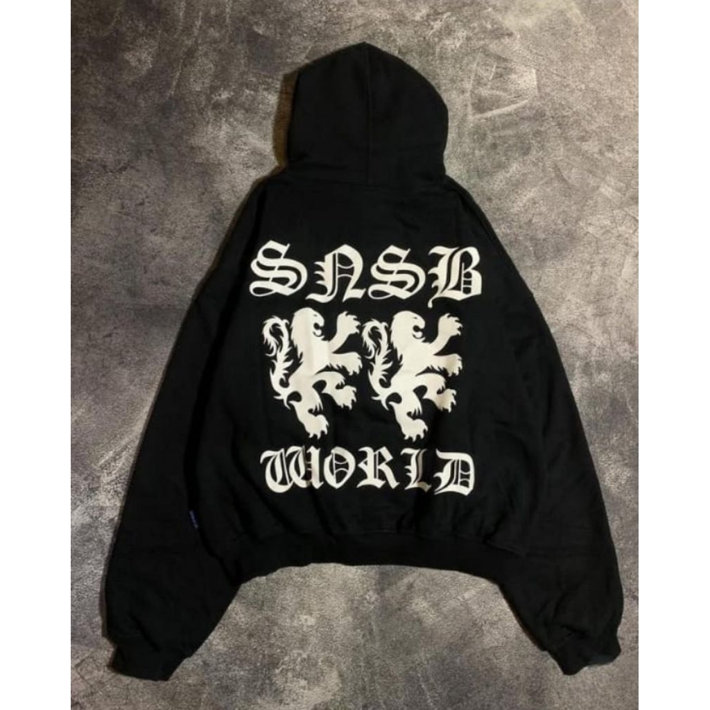 SWEATER HOODIE BOXY SNSB WORLD FAUL OVERSIZE UNISEX PRIA WANITA COD