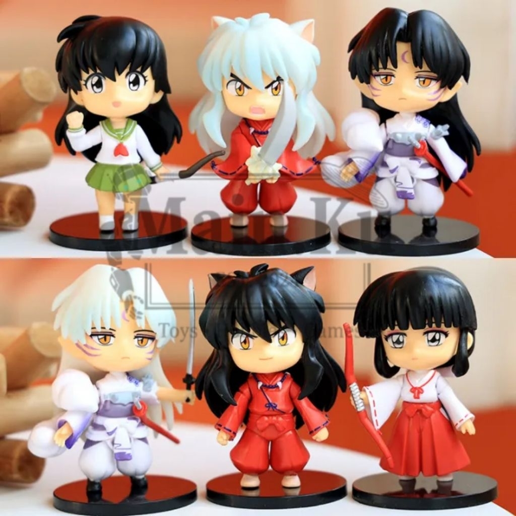 Anime Inuyasha Action Figure Higurashi Kagome Kikyo Sesshoumaru Q Version Toys Pvc Model