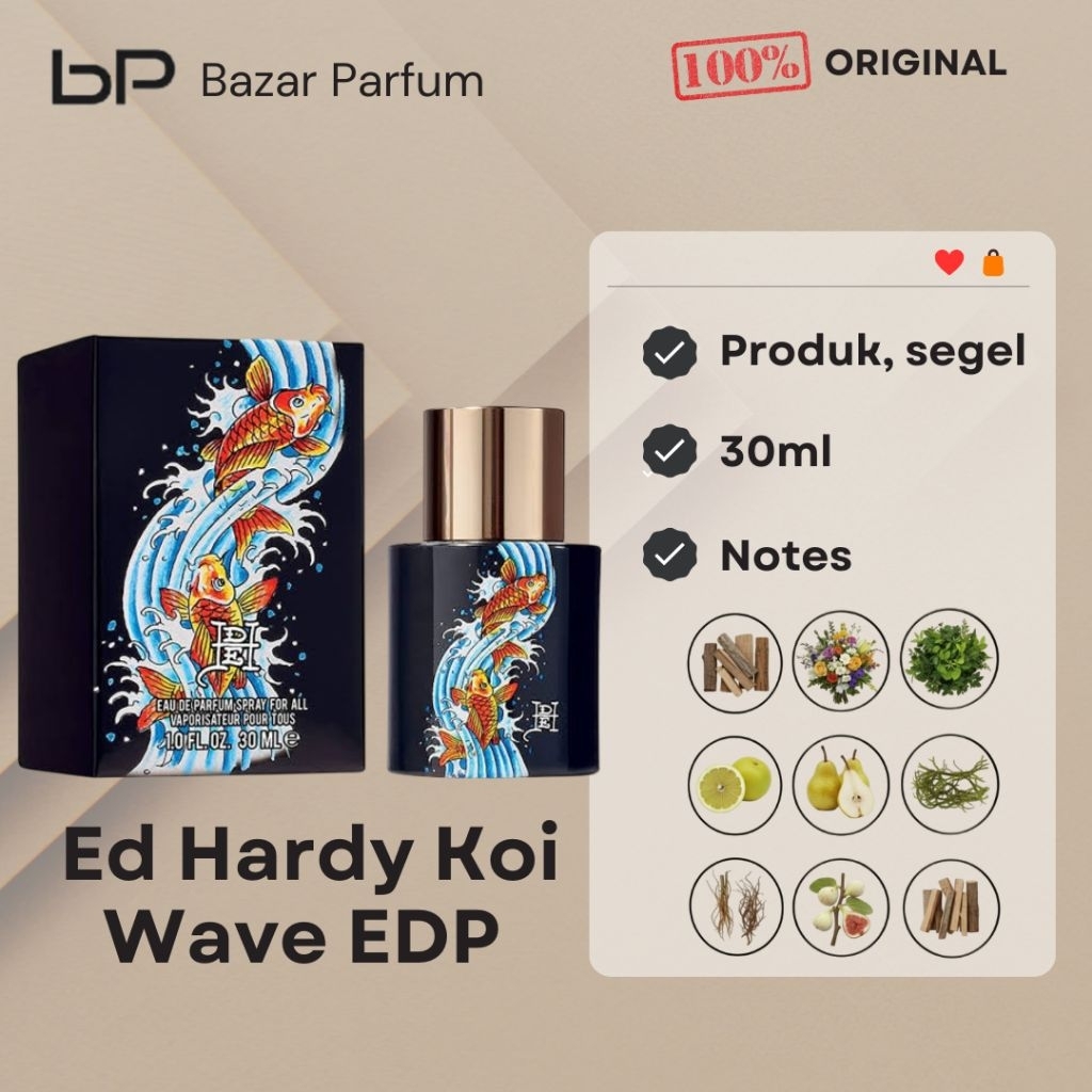 Parfum Unisex Ed Hardy Koi Wave by Ed Hardy EDP Original