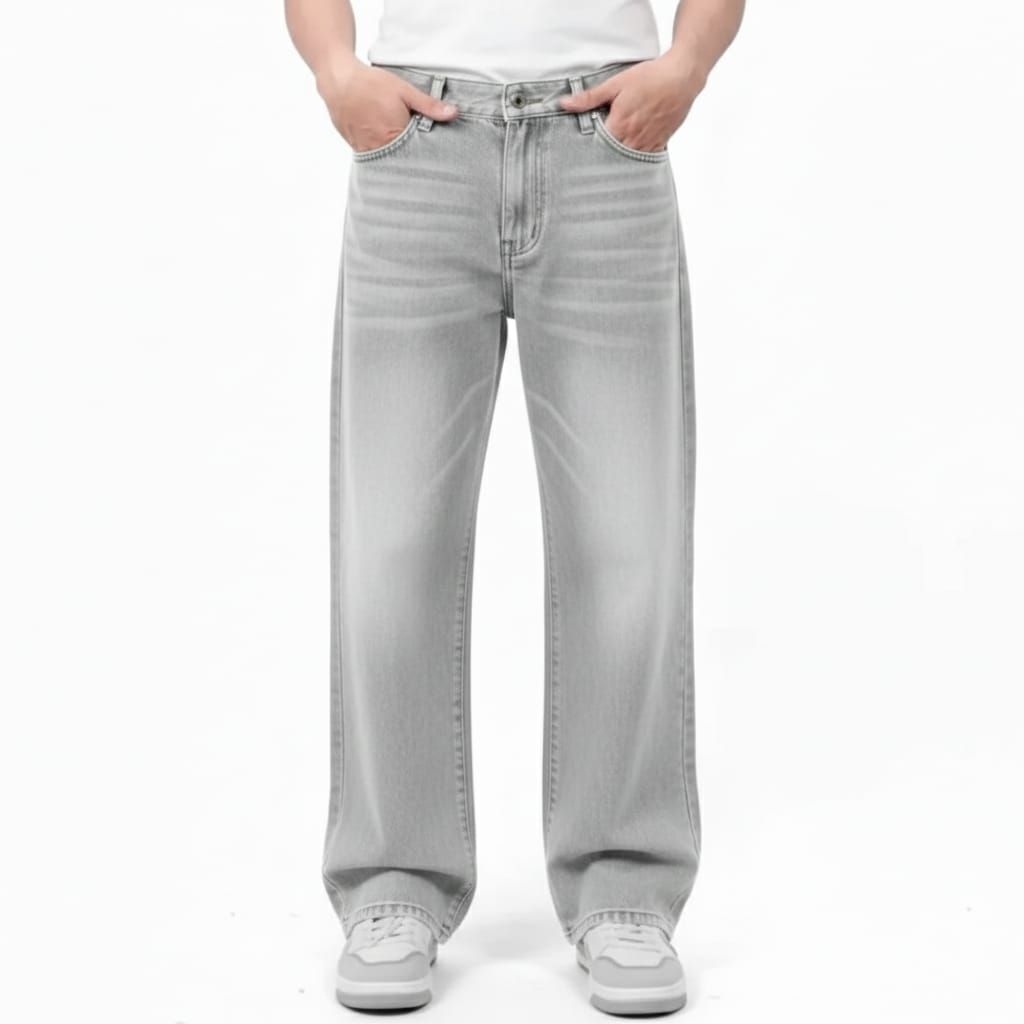 Celana Jeans Pria Baggy Pants Korean Style Oversize Straight Loose Reguler Fit