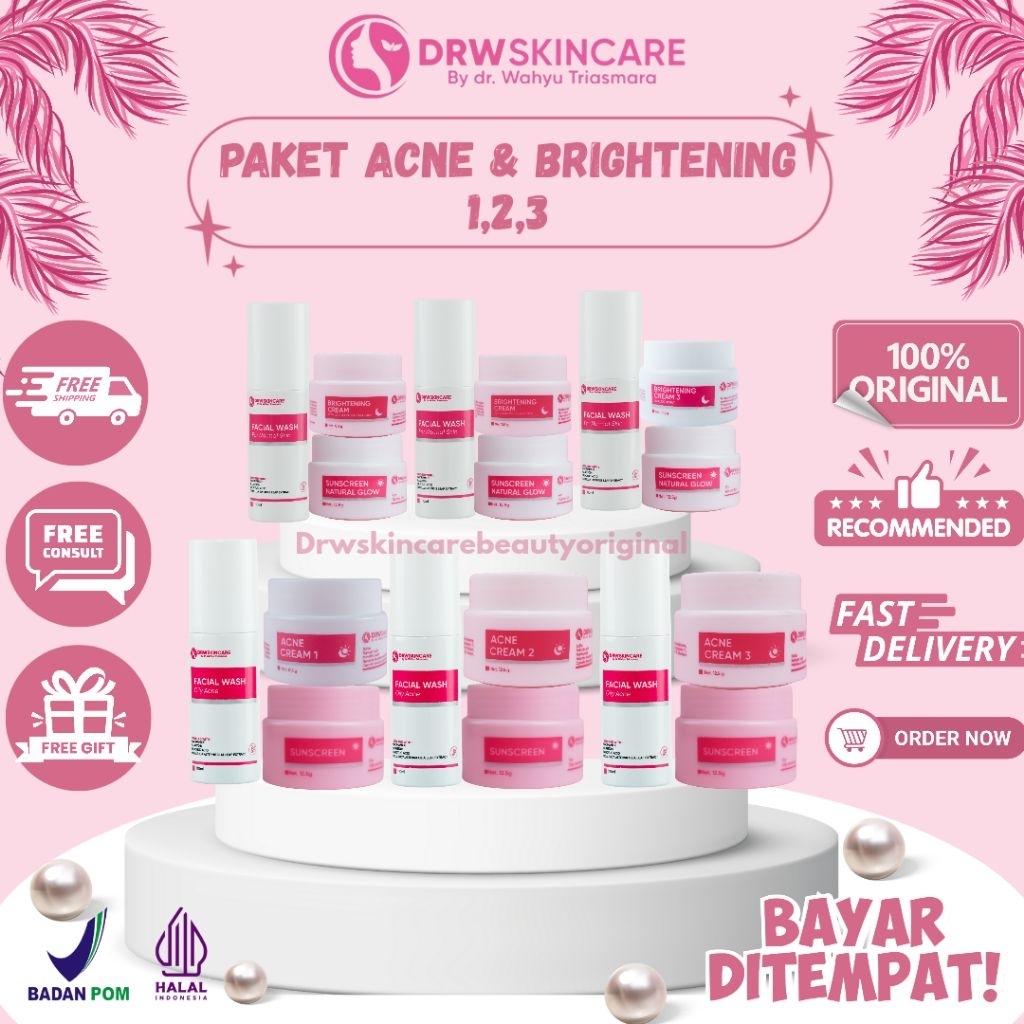 DRW Skincare Paket Acne & Brightening 1, 2, 3