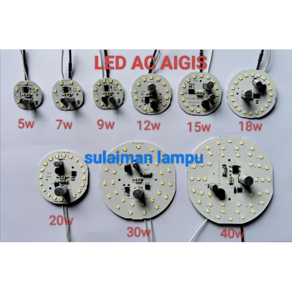 PCB LED AC AIGIS 5,7,9,12,15,18,20,30 & 40watt (DOB)
