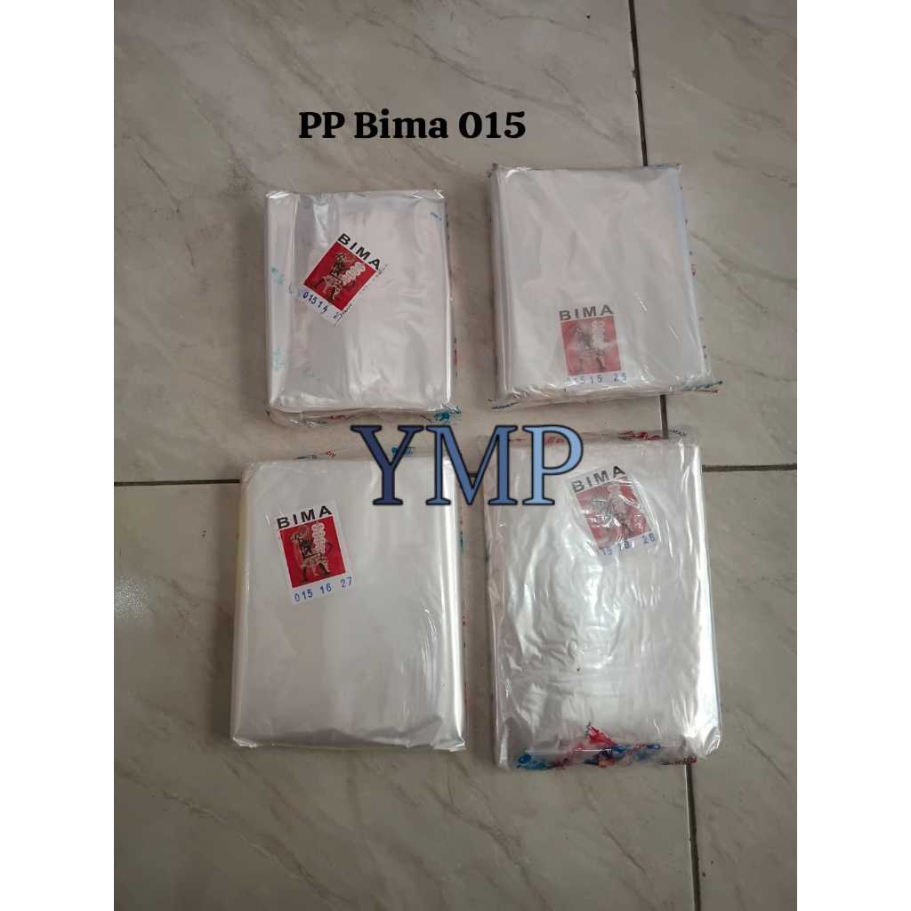 Plastik PP bening BIMA 015 / plastik  bening 14x27  15x25  16x27  18x28 tebal 015 / plastik makanan