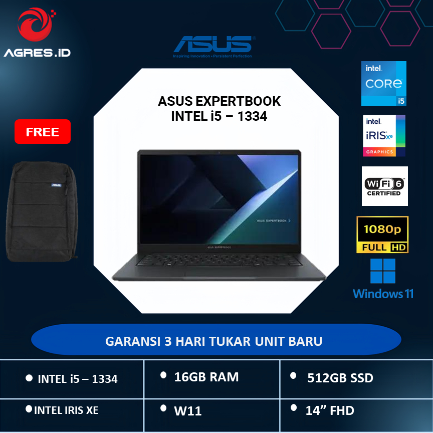 ASUS EXPERTBOOK BG1409CVA S65150W I5 1334 16GB 512SSD 14.0FHD W11