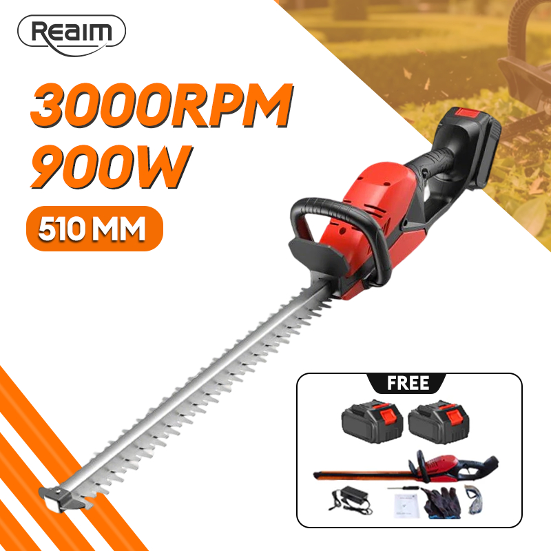 REAIM Hedge Trimmer Cordless Brushless Hedge Cutter Mesin Potong Dahan Portable CordlessHedgeTrimmer