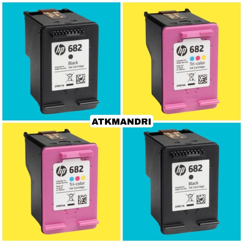 TINTA HP 682 BLACK/COLOUR BEKAS ORIGINAL NEW