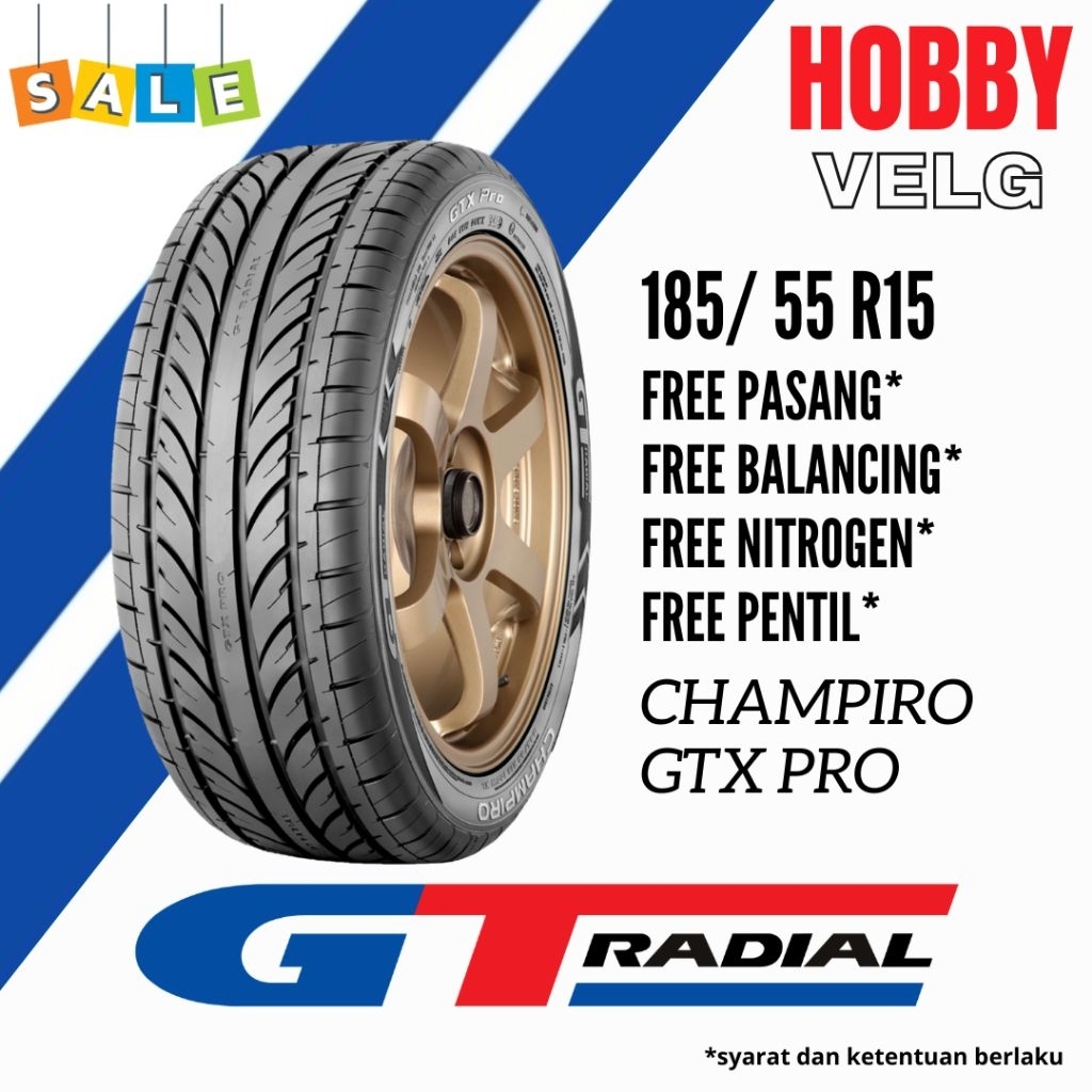 BAN MOBIL BARU GT RADIAL CHAMPIRO GTX PRO 185 55 R15