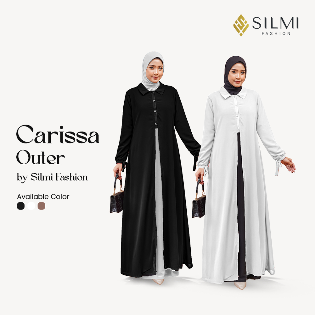 [SILMI] Carissa - Gamis Outer Lepas Pasang - Long Outer Gamis Kondangan Polos - Outer Saja