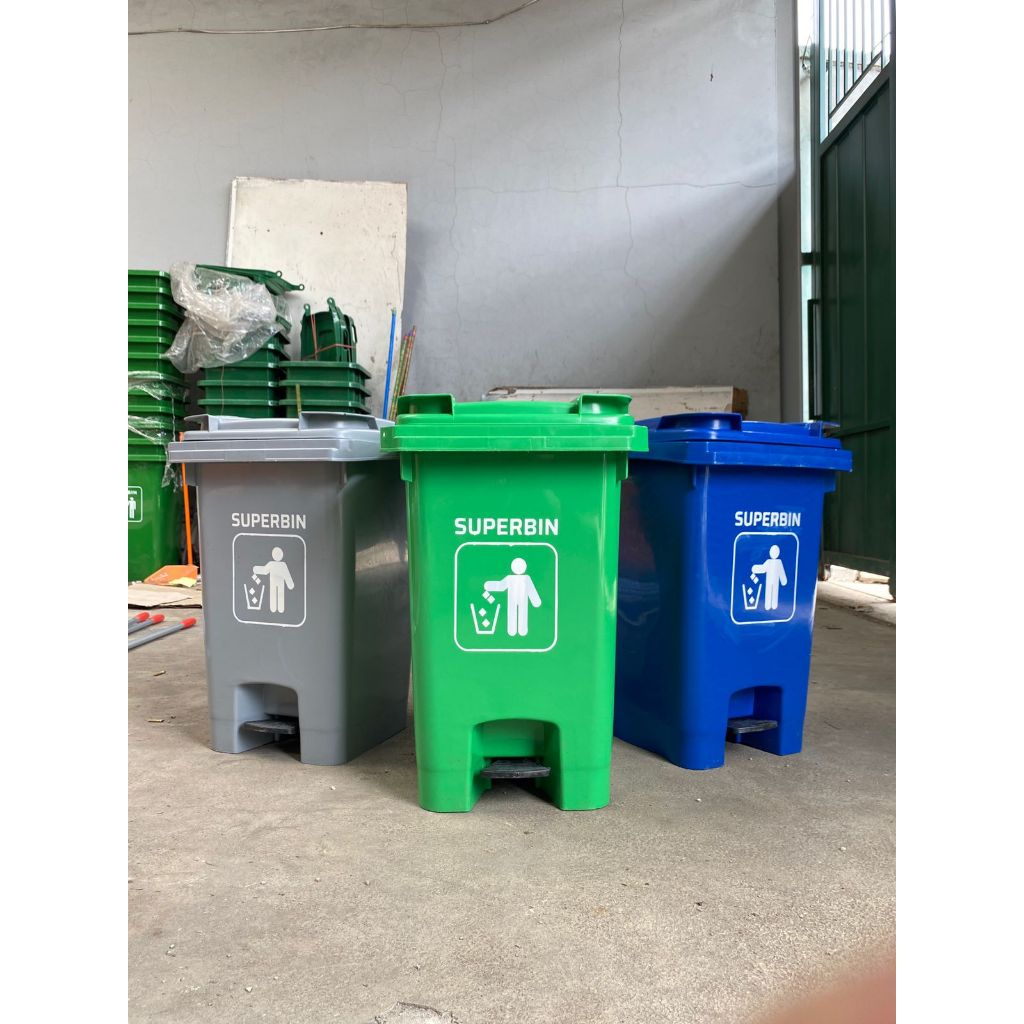 Tempat Sampah 60 Liter Pedal Injak Merk Superbin – Tong Sampah Besar HDPE Tebal