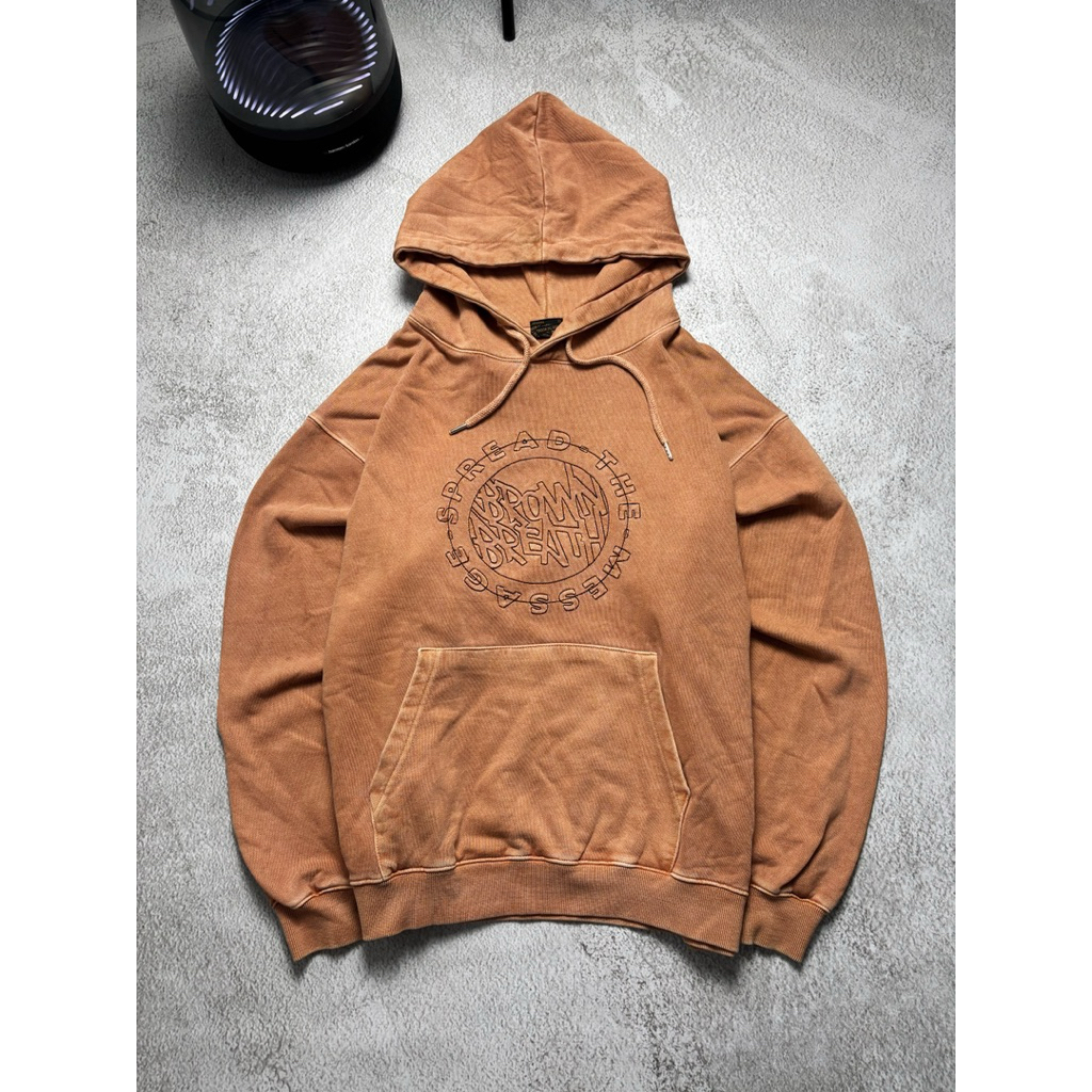 Brown Breath Stitch Pigmented Hoodie size L/XL