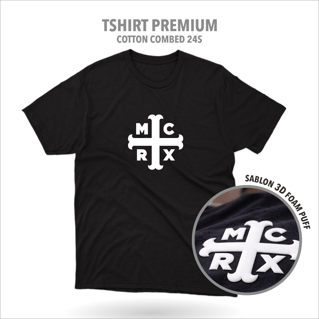 Designation - Kaos Band MY CHEMICAL ROMANCE Cotton 24s 3D Puff Premium / Baju Distro BAND MCR Sablon