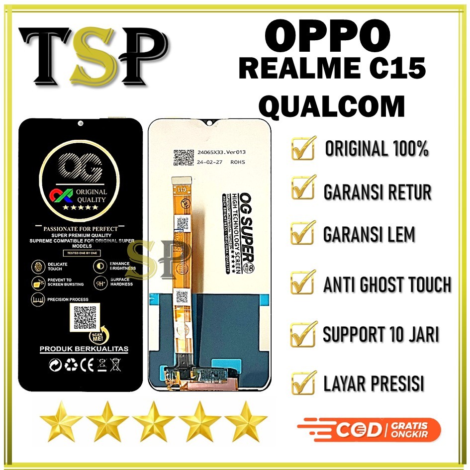 LCD TOUCHSCREEN REALME  C15 QUALCOM ORIGINAL 100% FULL SET