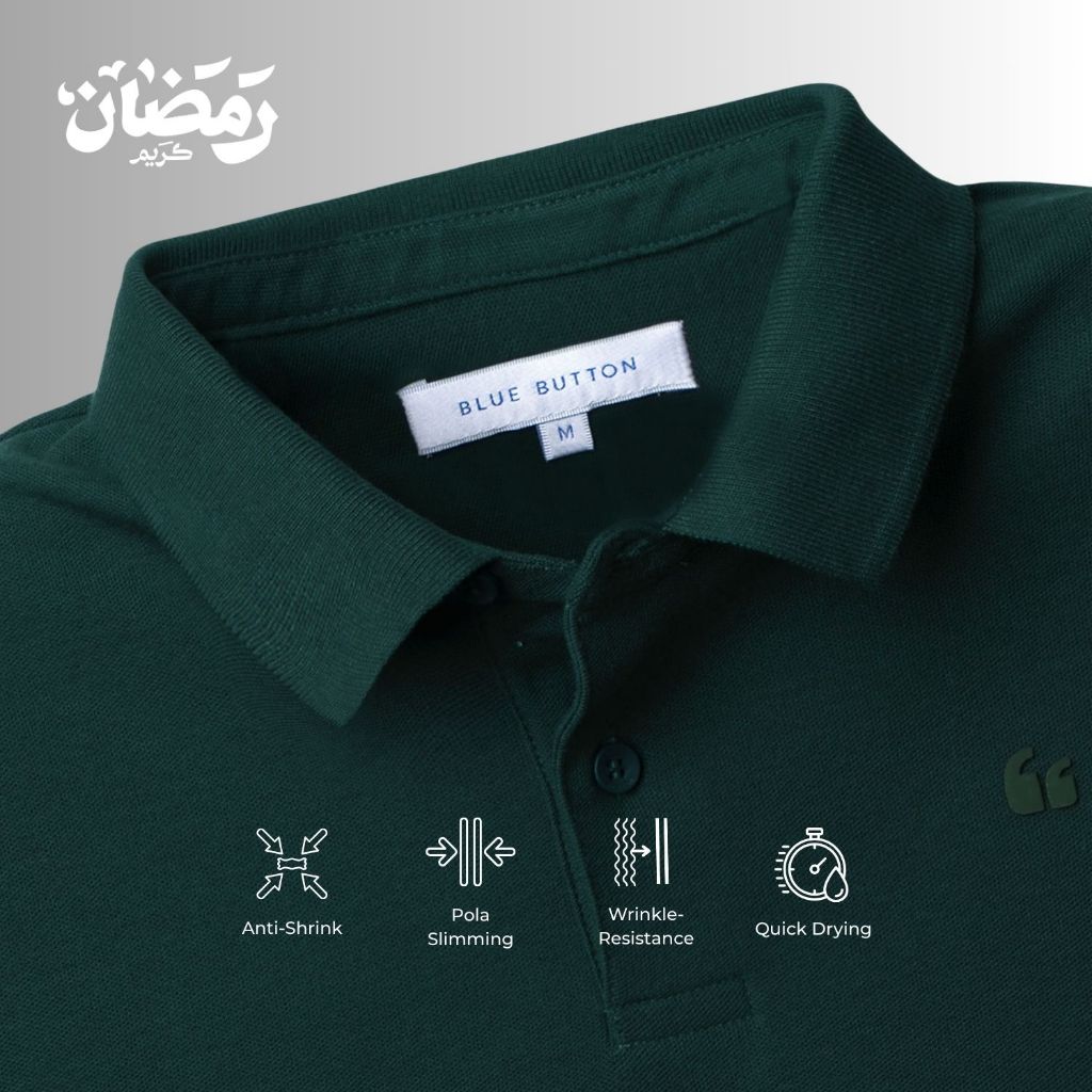 BLUEBUTTON Polo Shirt Emerald Green