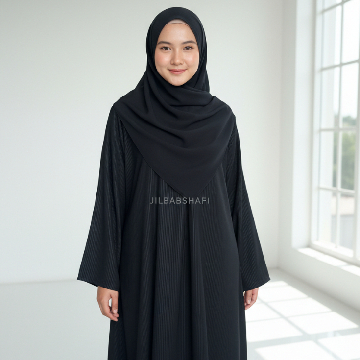 ABASI ABAYA SALUR STRIPE ABAYA BASIC MOTIF GARIS BLOUZY
