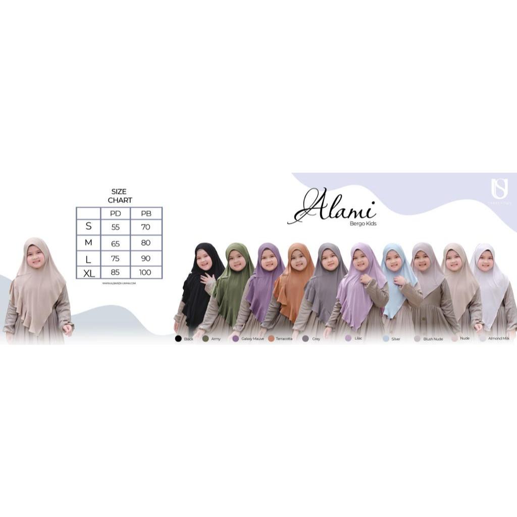 UMMA SYAR'I - Alami Bergo Kids Bahan Jersey ITY Pet Antem Anti Tembem