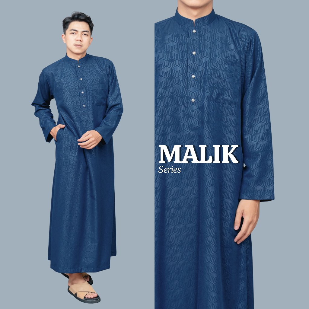 WAKTU DHUHA - Jubah Malik Gamis Lengan Panjang Dewasa Slimfit Bahan Adem Lembut
