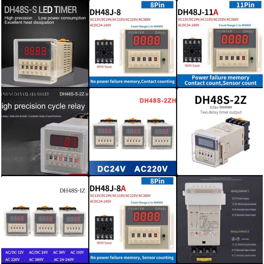 Omron DH48S-S DH48S-S-2Z DH48S-2ZH DH48S-1Z DH48S-2Z DH48J-8 DH48J-8A DH48J-11A Dital Timer Counter
