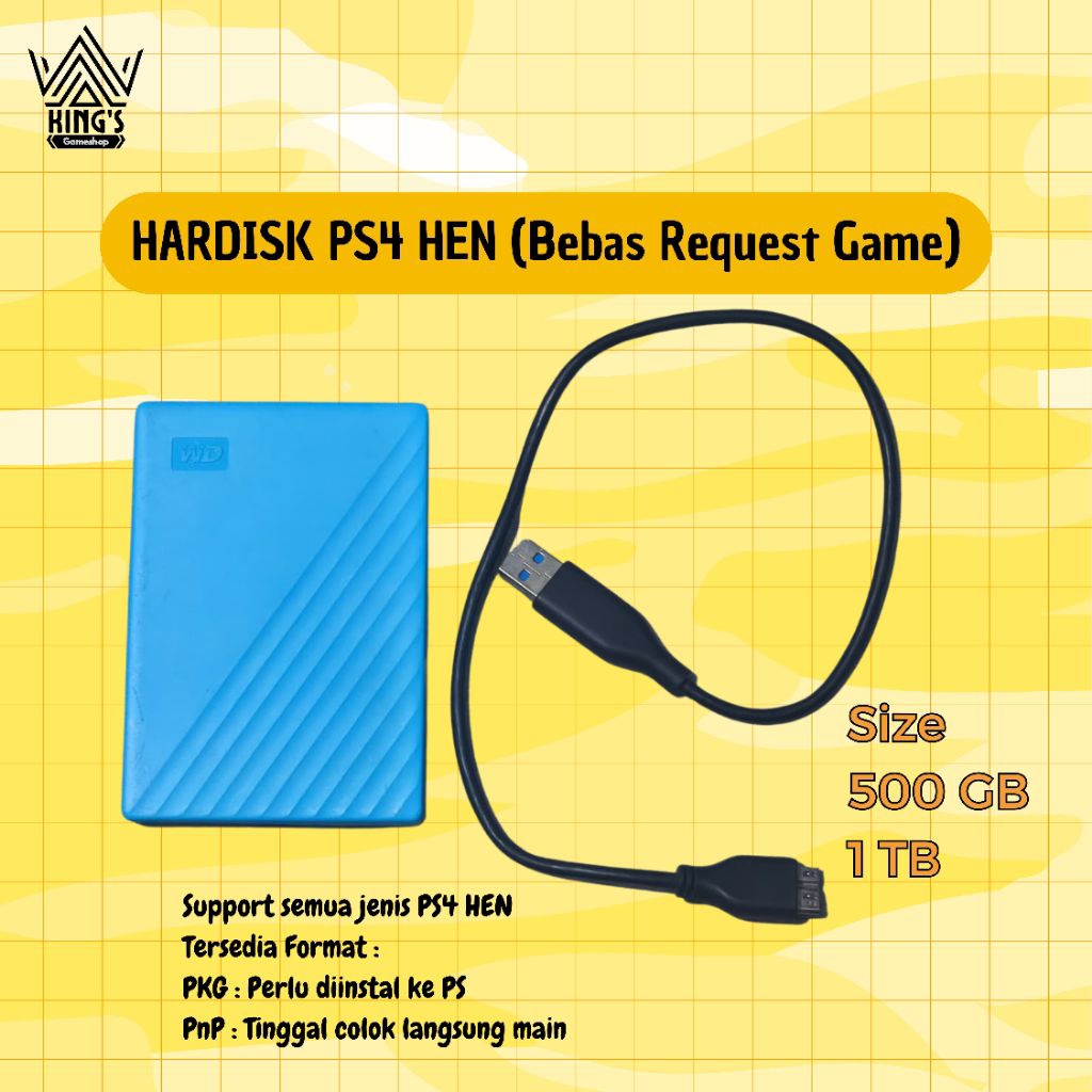 Hardisk Eksternal PS4 500gb/1TB Fullgame