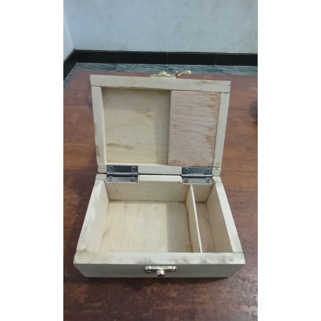 box tingwe, kotak kayu, kotak box kayu linting, kayu ukuran luar 14×10×5,5.