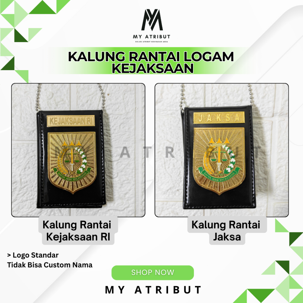 Kalung Rantai Id Card Nametag Logam Logo Kejaksaan Jaksa